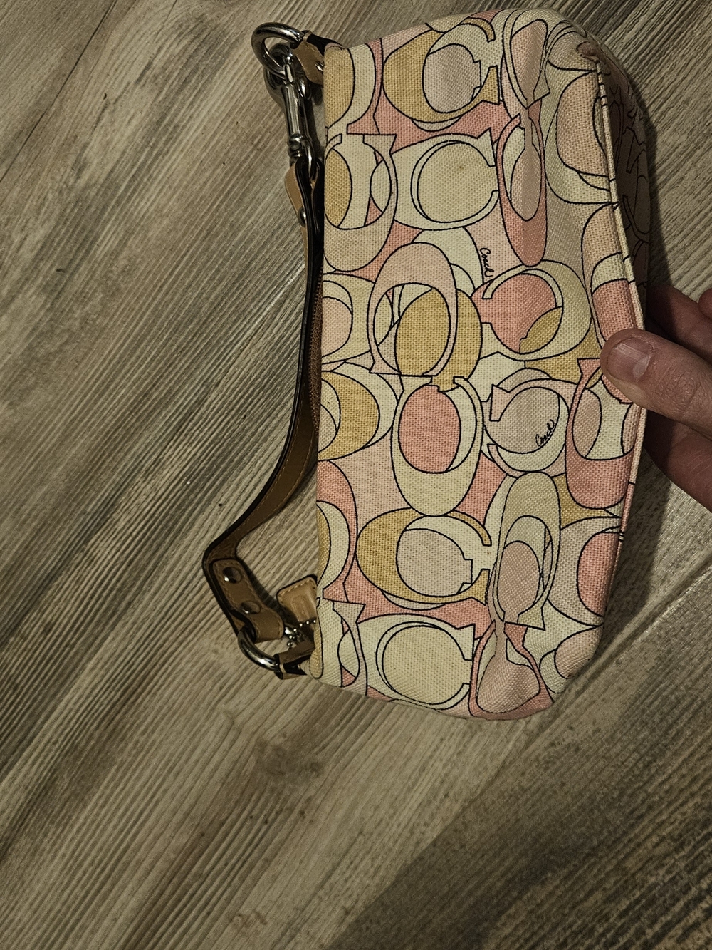 Coach Signature Canvas Minibag in Pink and Tan - Picture 2 of 5